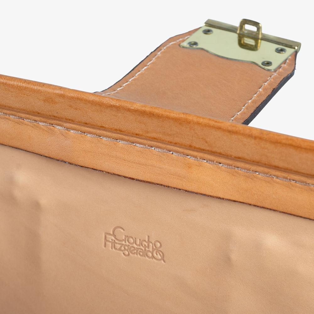 Crouch & Fitzgerald Leather & Brass File Holder Briefcase Handbag
